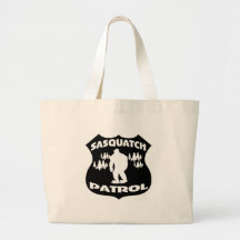 Sasquatch Patrol Forest Badge Tote Bags