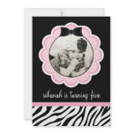 Sassy and Wild Zebra Birthday Party Invitation