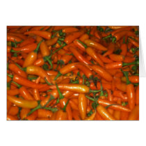 Sassy Hot Orange Chili Peppers Cards