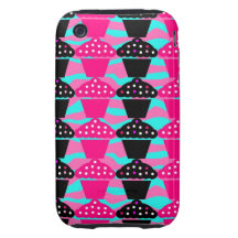 Sassy Hot Pink and Black Cupcake and Zebra Stripe Tough iPhone 3 Cover