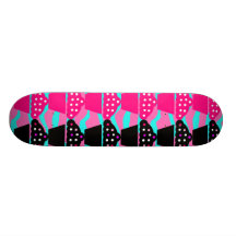 Sassy Hot Pink and Black Cupcake and Zebra Stripe Skateboards