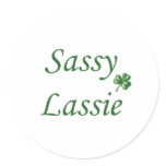 Sassy Lassie Round Stickers