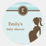 Sassy Mom Baby Shower Favour Sticker - Blue