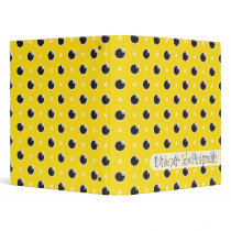Sassy Polka Dots School Binder - Yellow