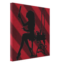 Sassy Sissy Pretty Is Cranberry Grunge Diagonal Stretched Canvas Prints
