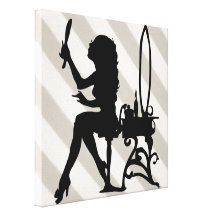 Sassy Sissy Pretty Is Dove Gray Grunge Diagonal Gallery Wrap Canvas