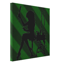 Sassy Sissy Pretty Is Emerald Grunge Diagonal Stretched Canvas Prints