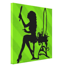 Sassy Sissy Pretty Is Key Lime Green Grunge Stretched Canvas Prints