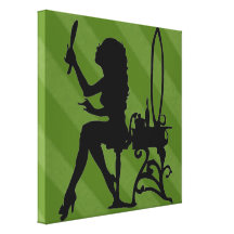 Sassy Sissy Pretty Is Olive Sage Green Grunge Gallery Wrap Canvas