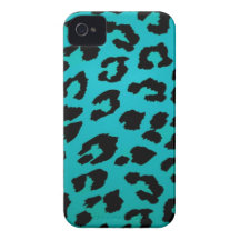 Sassy Teal Leopard Animal Print Case iPhone 4 Case-Mate Cases