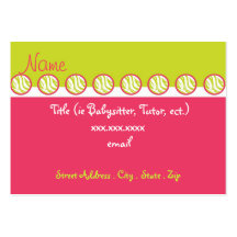 Sassy Zebra Babysitter Business Cards