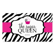 Sassy Zebra Cupcake Business Card
