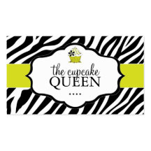 Sassy Zebra Cupcake Business Card