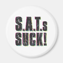 SAT s SUCK - black + cmyk Fridge Magnet