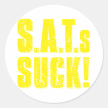 SAT s SUCK - yellow Stickers