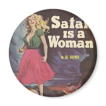 satan is a woman! fridge magnet