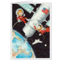 Satellite Boys Greeting Card