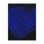 Satellite Stained Glass in Bold Blue Post Cards