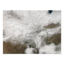 Satellite view of a severe winter storm