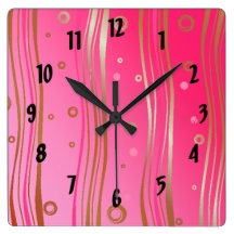 Satin and Gold Waves Wallclock