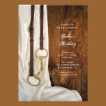 Satin and Horse Bit Country Birthday Party Invite invitations