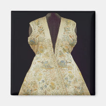 Satin Hunting Coat Embroidered with Silks in Fridge Magnet