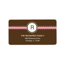 Satin Ribbon Address Label - Pink