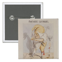Satirical Fantasies, caricature of Adolphe Pinback Buttons