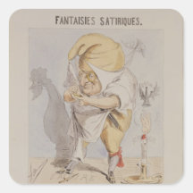 Satirical Fantasies, caricature of Adolphe Square Sticker
