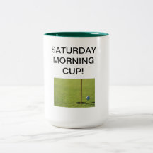 saturday morning golf cups coffee mug