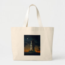 Saturn V rocket on the launch pad Canvas Bag