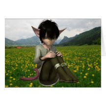 Satyr in Field  Greeting Cards