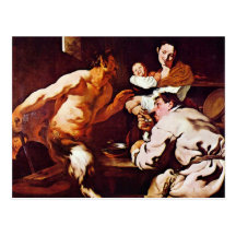 Satyr With Peasants By Liss Johann (Best Quality) Postcards