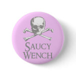 Saucy Wench Skull and Crossbones Pin