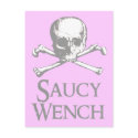 Saucy Wench Skull and Crossbones postcards