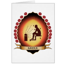 Sauna Mandorla Greeting Cards