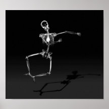 SAUT SQUELETTIQUE B&W DE JOIE DE RAYON X POSTER