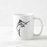 Sauter de marlin bleu d'isolement sur le blanc tasses à café