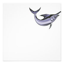 Sauter de poissons de Marlin bleu rétro Cartons D'invitation