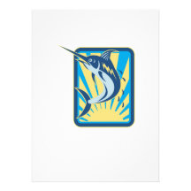 Sauter de poissons de Marlin bleu rétro Bristols Personnalisés