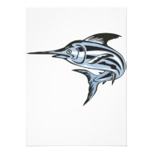 Sauter de poissons de Marlin bleu rétro Faire-parts