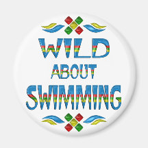 Sauvage au sujet de la natation magnets pour réfrigérateur