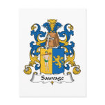 Sauvage Family Crest postcards