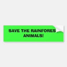 SAUVEZ LES ANIMAUX DE FORÊT TROPICALE ! AUTOCOLLANTS POUR VOITURE