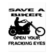Sauvez un cycliste ouvrent vos yeux de Fracking Carte Postale