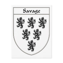 Savage Coat of Arms/Family Crest Postcards