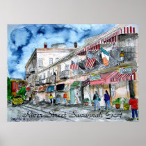 Savannah Georgia River Street cityscape art print