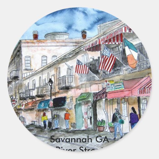 savannah river georgia river street cityscape art sticker