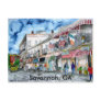 SAVANNAH river street painting post card, GA