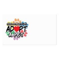 Save A Friend Adopt A Pet Business Card Templates